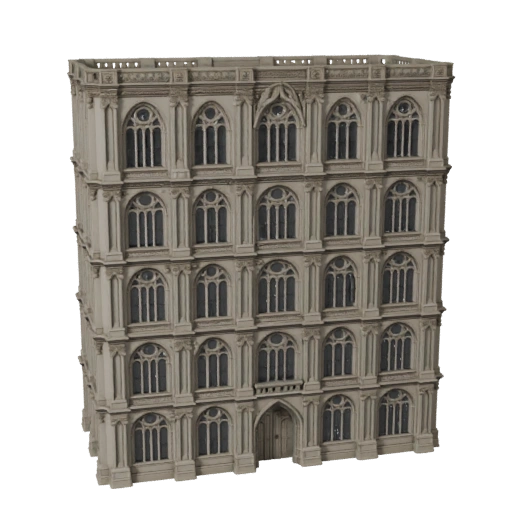 Druckbare Gotische Fassade STL 3D-Modell - Skalen-Asset