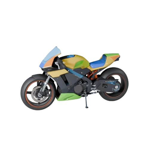 Cartoon Cyberpunk Bike 3D Model for Stylized Games