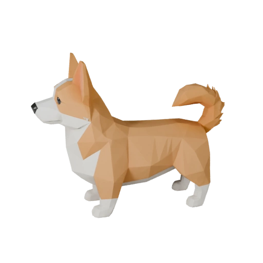 Low Poly Corgi Hund 3D Modell - Unity Game Asset mit FBX | PBR