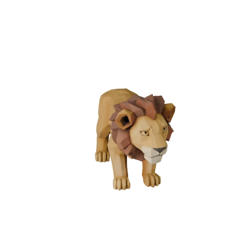 Low Poly Lion Cub 3D Model - Unity Game Asset with FBX | PBR