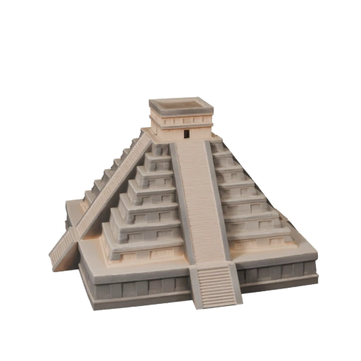 Stylized Chichen Itza Pyramid 3D Model - Game Asset
