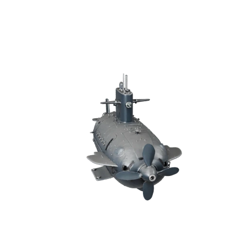 High Poly Vintage Submarine 3D Model for Studio Renders