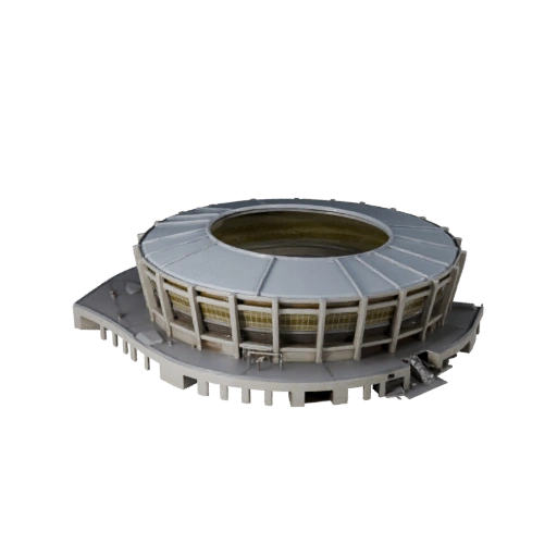 Stilisiertes Stadion Außenbereich 3D-Modell - Spiel-Asset für Architektur