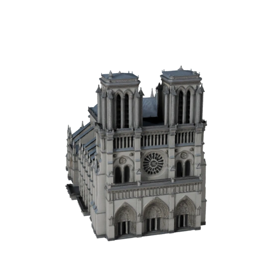 High Poly Notre Dame Cathedral 3D Model for Archviz