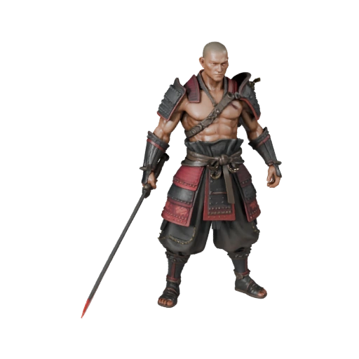 Realistic Arcane Samurai Character Model - Rigged