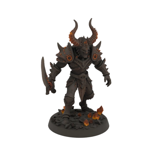 Dunkler Fantasy Dämon Ritter Miniatur STL - Kampfbereit
