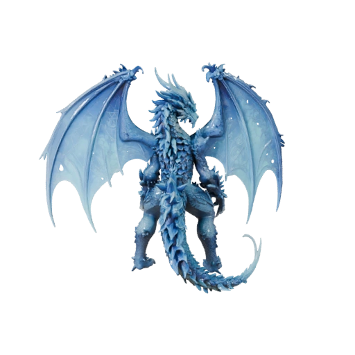 Hoher Poly Eisdrache 3D-Modell - Detailliertes STL-Asset für den Druck