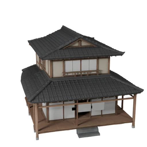 Modelo 3D de Casa Japonesa - Ativo Realista de Archviz para Arch