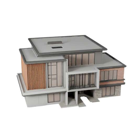 Hohes Poly Modernes Haus 3D-Modell für Archviz für Architektur