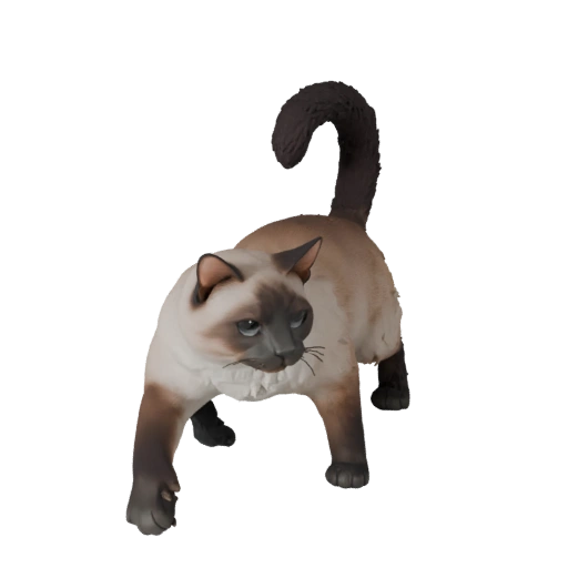 Hohe Poly Birmanische Katze 3D-Modell - Detailliertes STL-Asset für den Druck