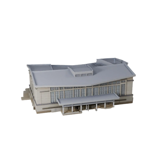 Low Poly Convention Center 3D Model for Games & VR