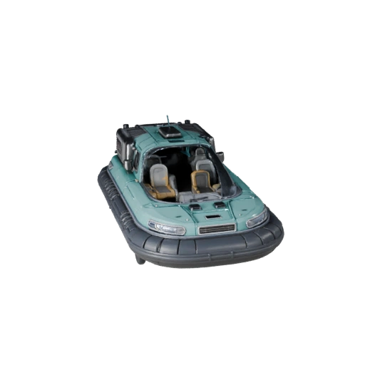 Rescue Hovercraft 3D Model for Blender & Games - PBR