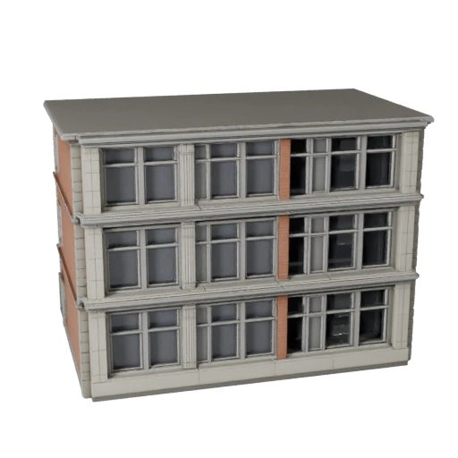 Printable Modular Street Facade Kit STL 3D Model - Scale Asset