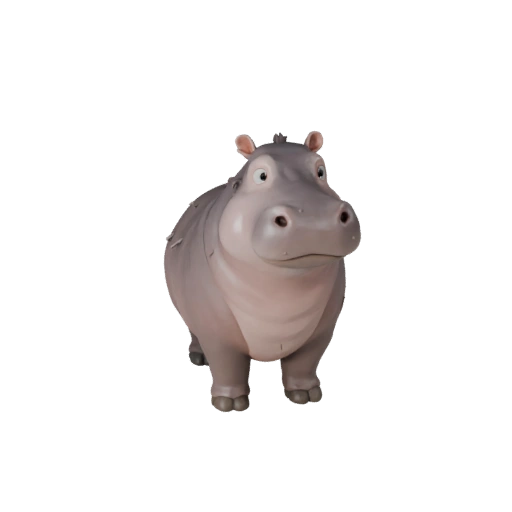 Cartoon Hippo 3D Model - Stylized Asset for Animation | Royalty-Free