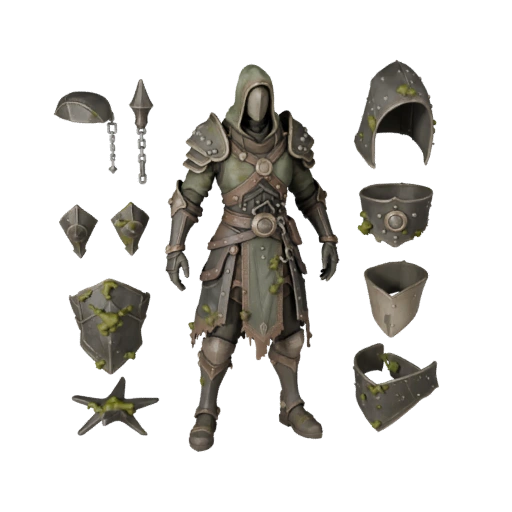 Modelo de Personaje Guerrero PNJ Blindado de Fantasía - Articulado