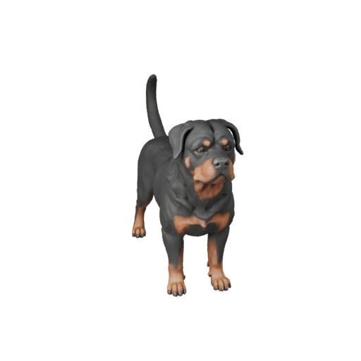 High Poly Rottweiler Dog 3D Model - Detailed STL Asset for Printing