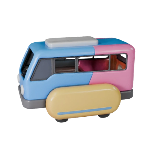 Hover Bus 3D Model - Stylized Low Poly Game Asset Asset