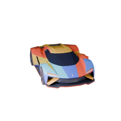 Coche Futurista de Caricatura Modelo 3D para Juegos Estilizados