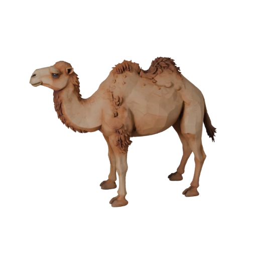 Modelo 3D de Dromedário Baixo Poli - Asset para Jogos Unity com FBX