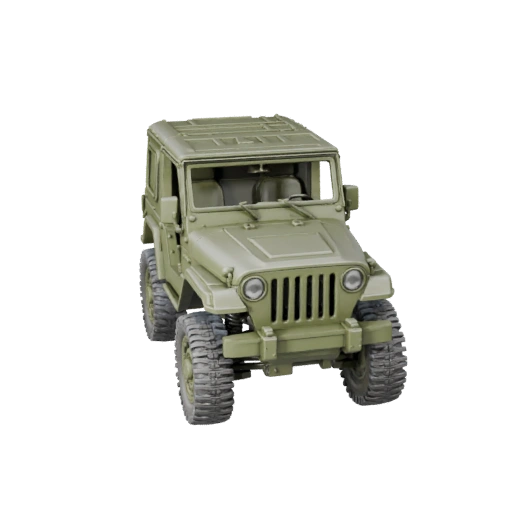 Druckbarer Militär-Jeep STL 3D-Modell für Sammlerstücke &