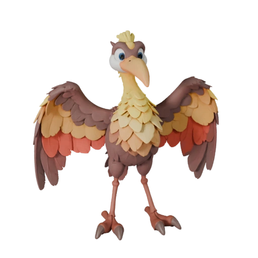 Cartoon Crane 3D Model - Stylized Asset for Animation | Royalty-Free