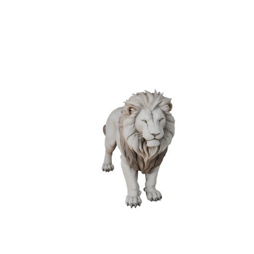Weißer Löwe 3D-Modell für Unity - Spielfertiges Asset, FBX | Lizenzfrei