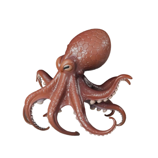 Modelo 3D de Pulpo Caricatura - Asset Estilizado para Animación | PBR