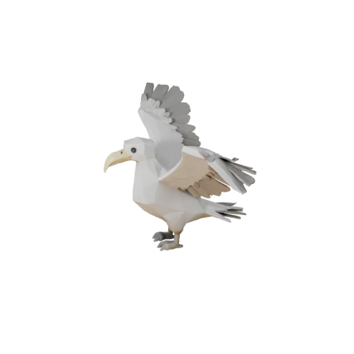 Modèle 3D Albatros Low Poly - Asset Unity avec FBX | PBR
