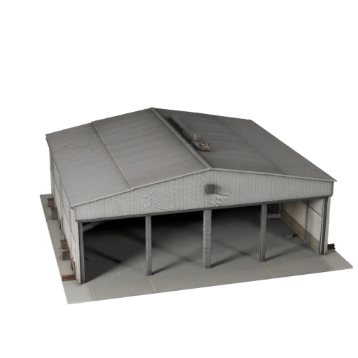Flugzeughangar 3D-Modell für Unity - Spiel-Asset für Architektur