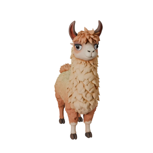 Modèle 3D de Llama Dessin Animé - Asset Stylisé pour Animation | Libre de Droits