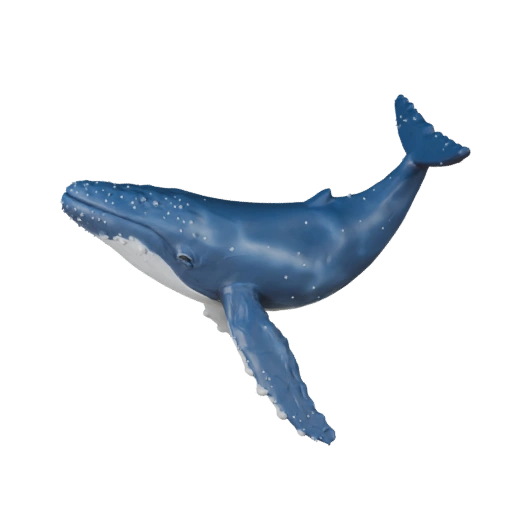 High Poly Humpback Whale 3D Model - Detailed STL Asset for Printing