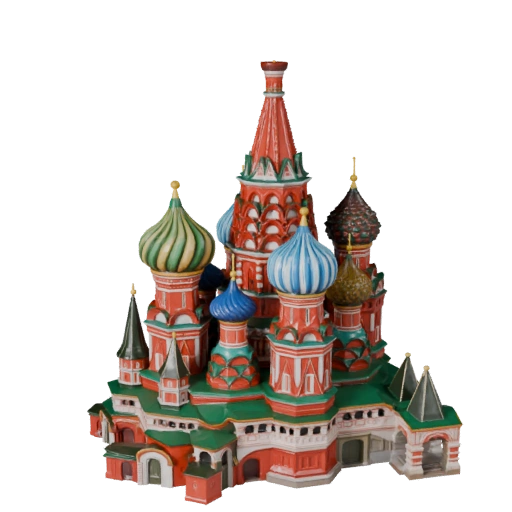 Stylized Saint Basil Cathedral 3D Model - Game Asset
