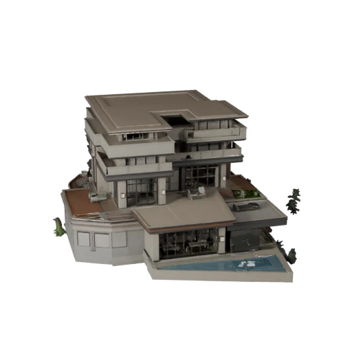 High Poly Luxury Villa 3D Model for Archviz for Architecture