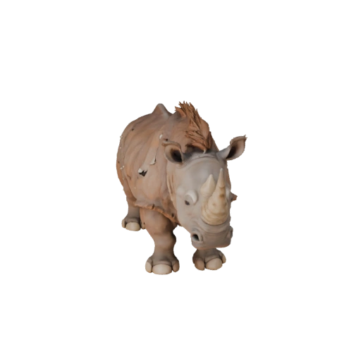 Modelo 3D de Rinoceronte Caricatura - Activo Estilizado para Animación | Libre de Regalías