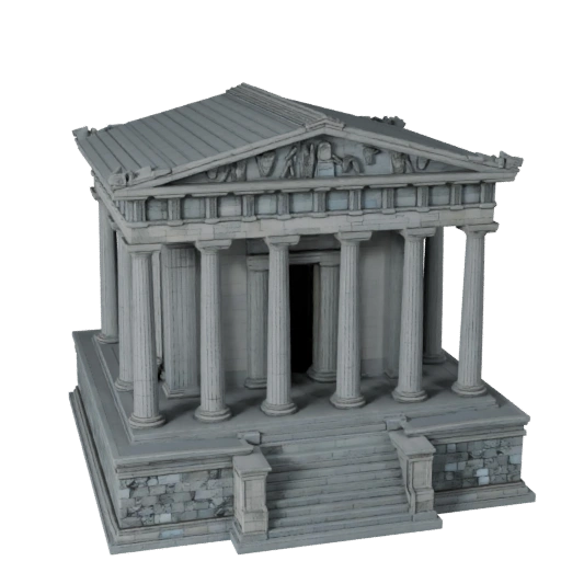 Low Poly Parthenon 3D Model for Realtime Games and VR