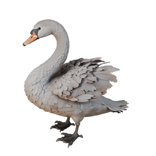Modelo 3D de Cisne para Unity - Asset Pronto para Jogo, FBX | Livre de Royalties