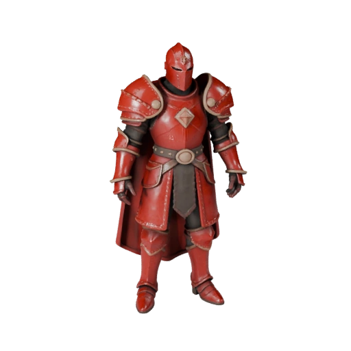 Fantasy Crimson Knight Character Model - Rigged