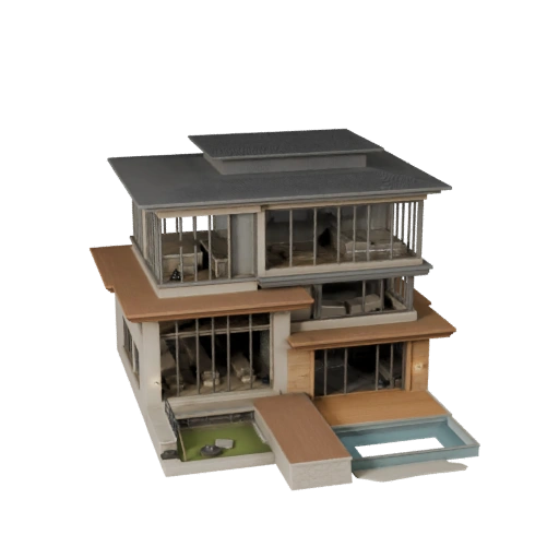 Printable Luxury Villa STL 3D Model - Printable Scale Asset