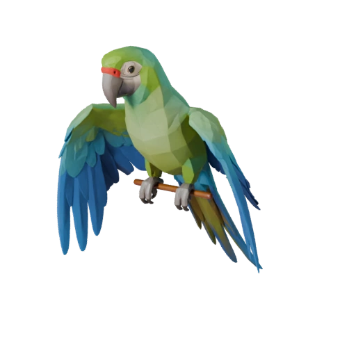Modèle 3D d'Ara Low Poly - Asset Unity avec FBX
