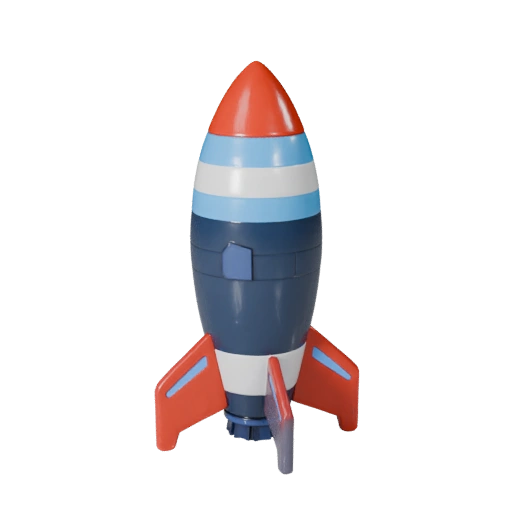 Cartoon Rocket 3D Model for Stylized Games PBR Asset