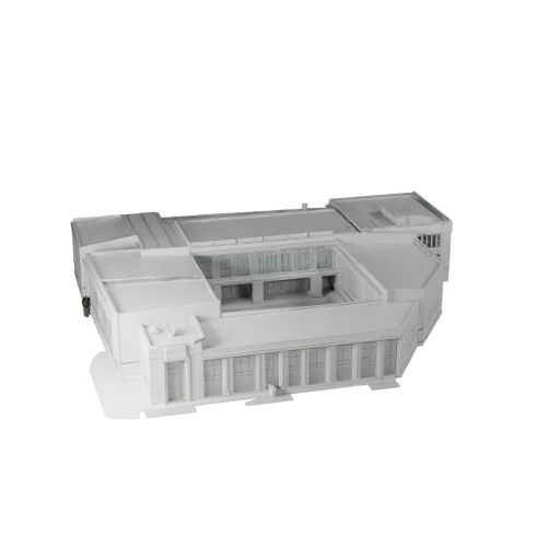 Printable Public Pavilion STL 3D Model - Scale Asset