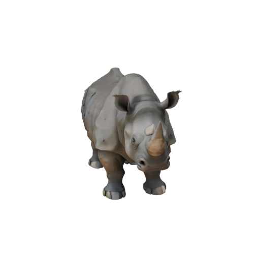 Modelo 3D de Rinoceronte Negro Baixo Poli - Asset de Jogo Unity com FBX | PBR
