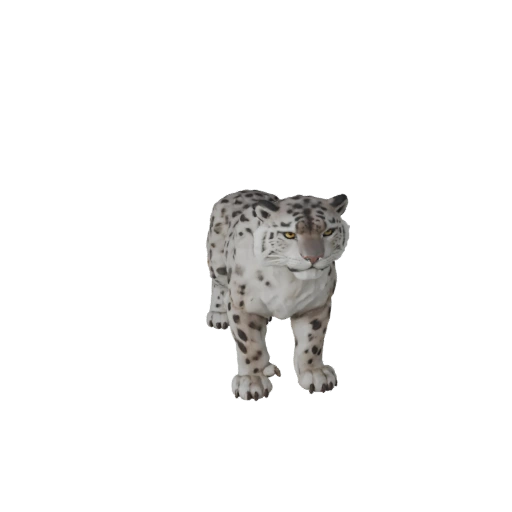 Schneeleopard 3D-Modell für Unity - Spielfertiges Asset, FBX | PBR