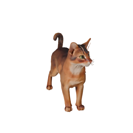 Modelo 3D Gato Abisinio de Alto Poligonaje - Recurso STL Detallado para Impresión