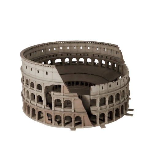Stilisierte Kolosseum 3D-Modell - Spiel-Asset für Architektur