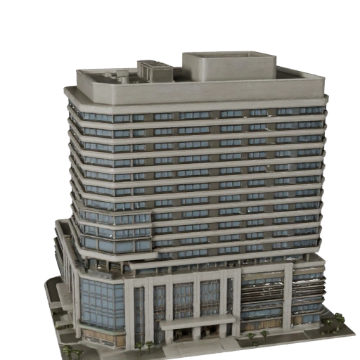 High Poly Commercial Office Complex 3D Model for Archviz