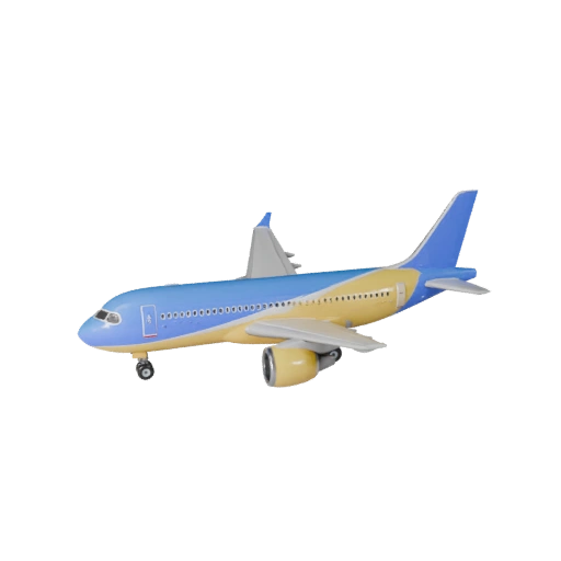 Cartoon Commercial Airliner 3D Model for Stylized Games