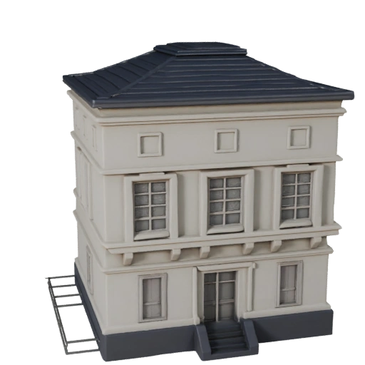 Villa Méditerranéenne Imprimable STL Modèle 3D - Asset d'Échelle