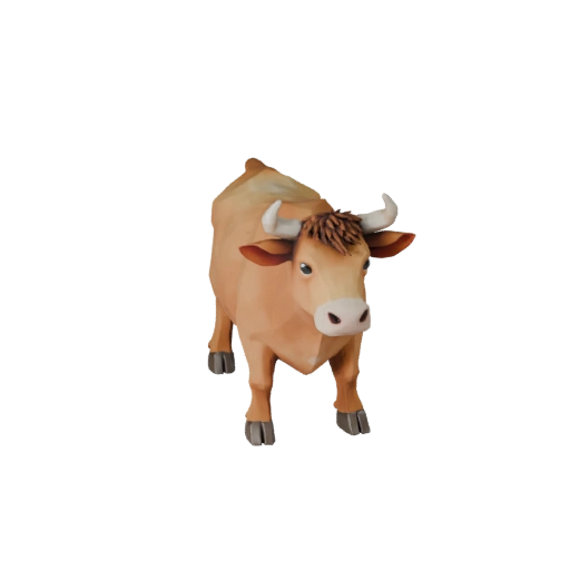 Modèle 3D Vache Low Poly - Asset de Jeu Unity avec FBX | Libre de Droits