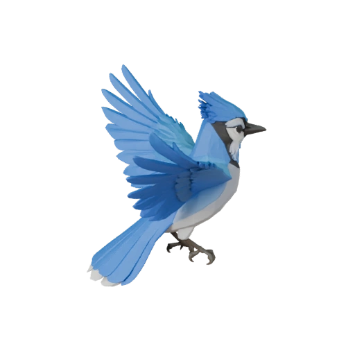 Modèle 3D de Geai Bleu Haute Poly - Atout STL Détaillé pour Impression